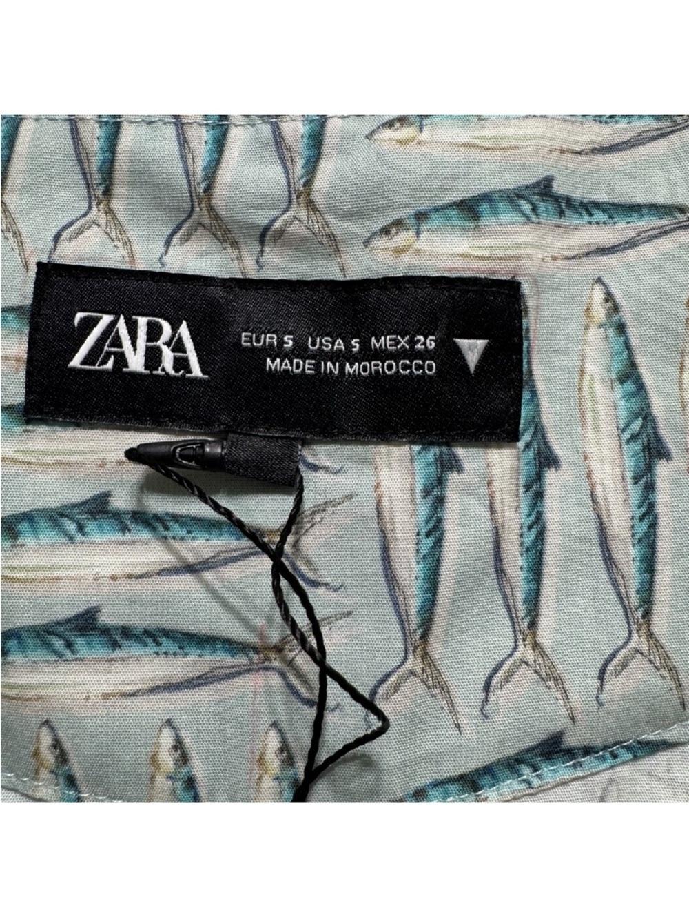 Zara Mint Green Patterned Tie-Front Crop Top - Picture 3 of 12